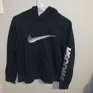 boys nike black and white swoosh hoodie